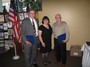 Paul Harris Fellowship Award recipients Tom Riley and Stu Lawrence with Past-President Sarah Lamothe